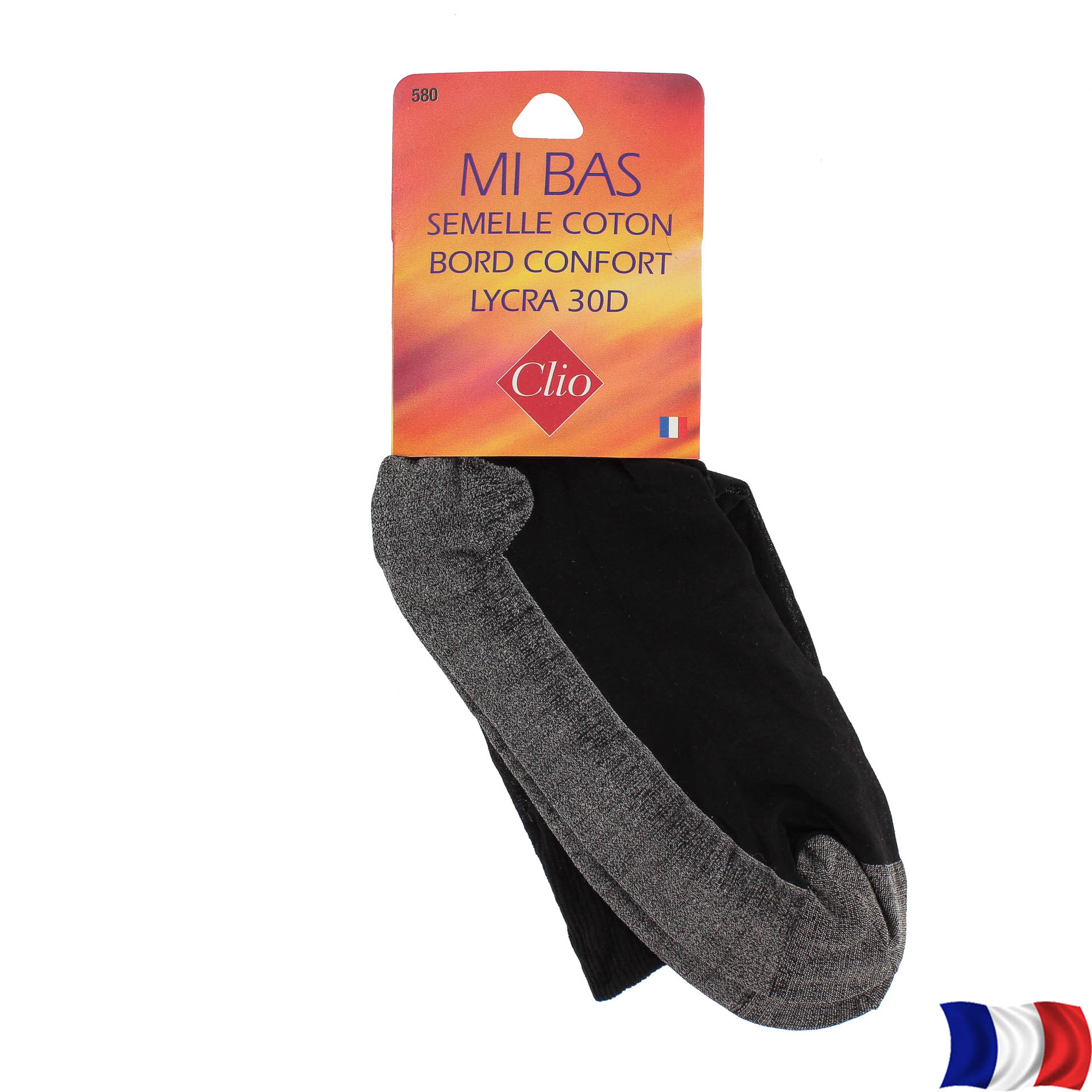 Lot de 2 Paire mi bas socks nylon V31 Taille 39-46 Haut 1 Noir et 1 Blanc